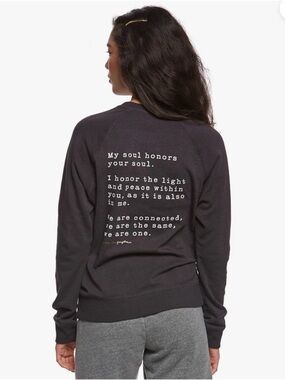 Spiritual Gangster Black Crewneck Sweatshirt with White Text Back Graphic
